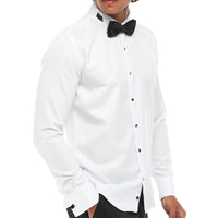 Men's Wing Collar Shirt Tuxedo White Double Cuff Dinner Classic
