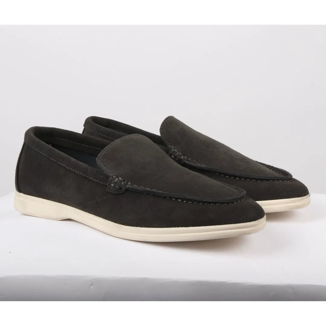 Men's Suede Black Slip On Comfort Fit Loafers