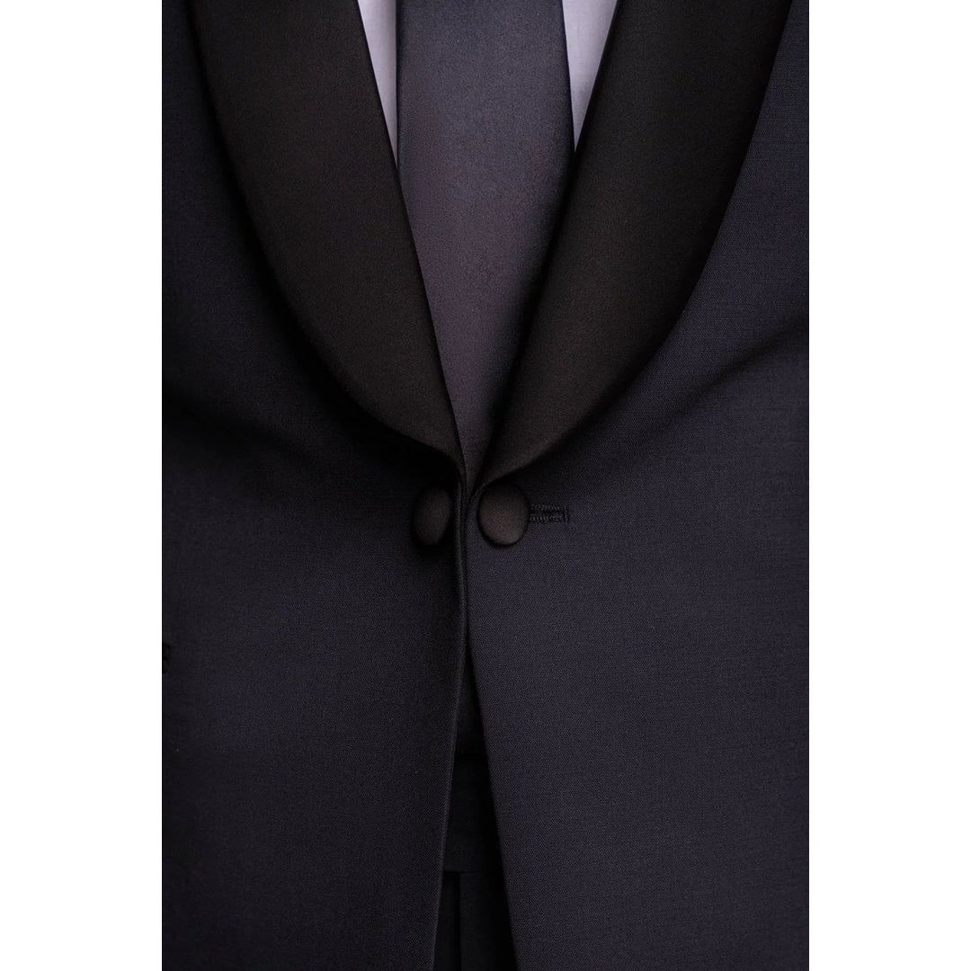 Aspen - Men's Plain Navy Tuxedo Blazer