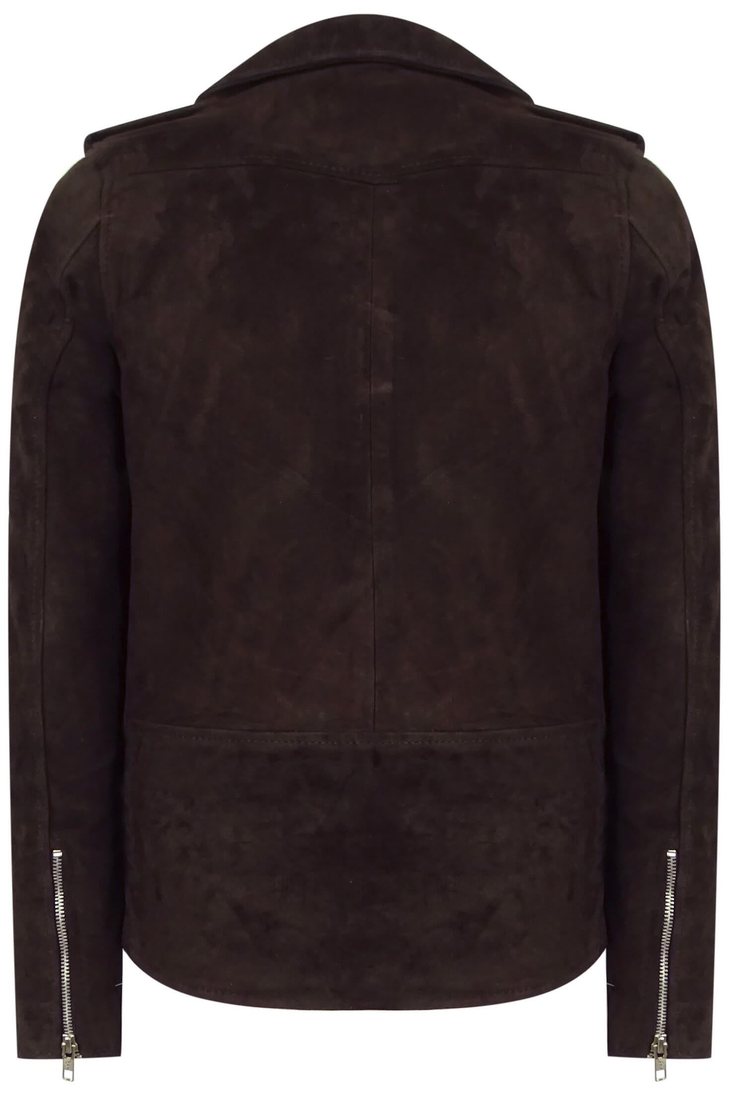 Real Leather Vintage Cross-Zip Brando Suede Men's Jacket-Brown