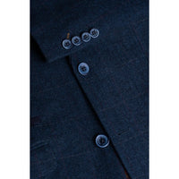 Carnegi - Men's Navy Check Tweed Blazer