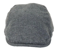 Mens Flatcap Hat Baker Boy 8 Panel Grandad Tweed Herringbone Grey Vintage