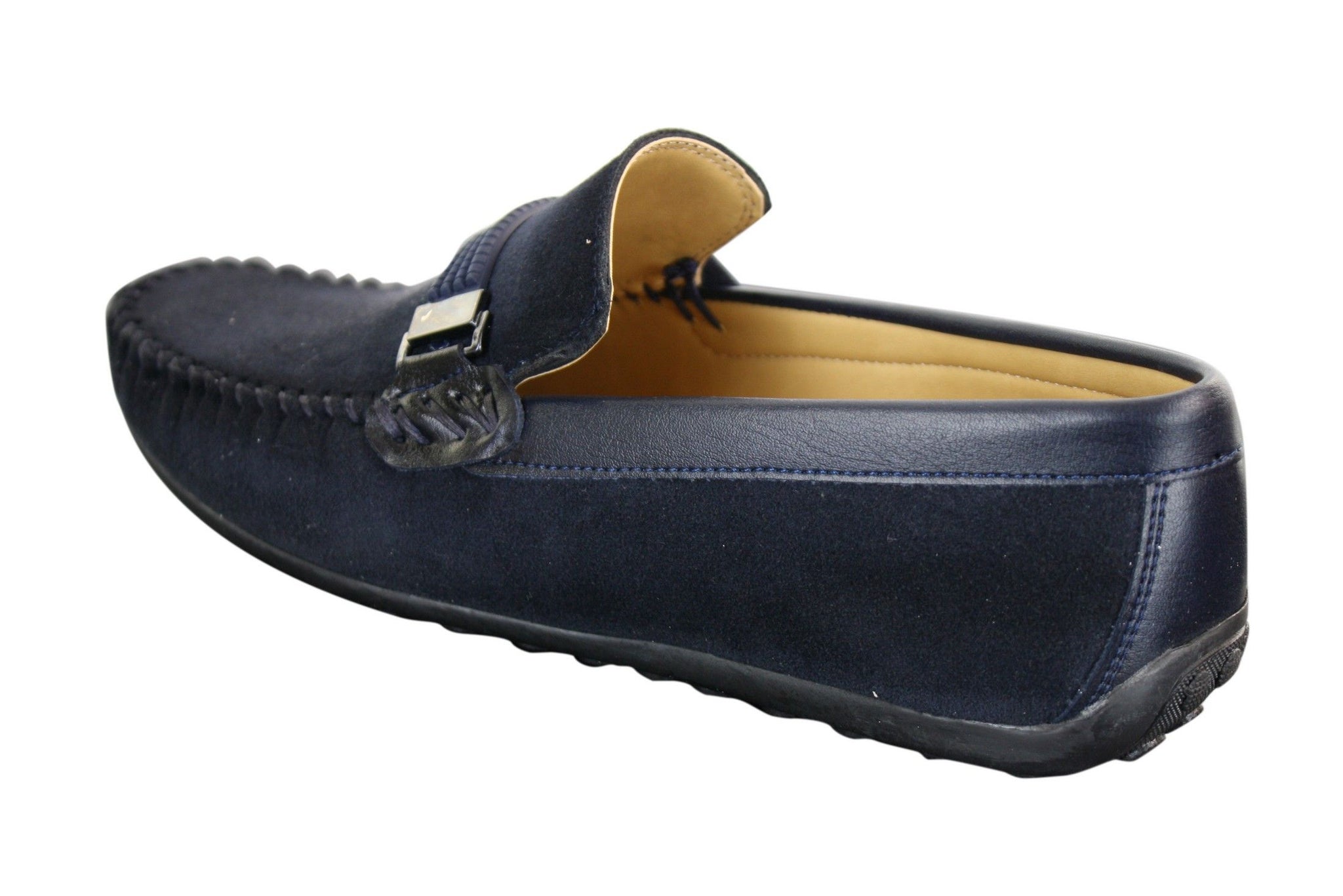 Galax ZD71 - Mens Slip On Suede PU Leather Driving Shoes Buckle Moccasin Casual