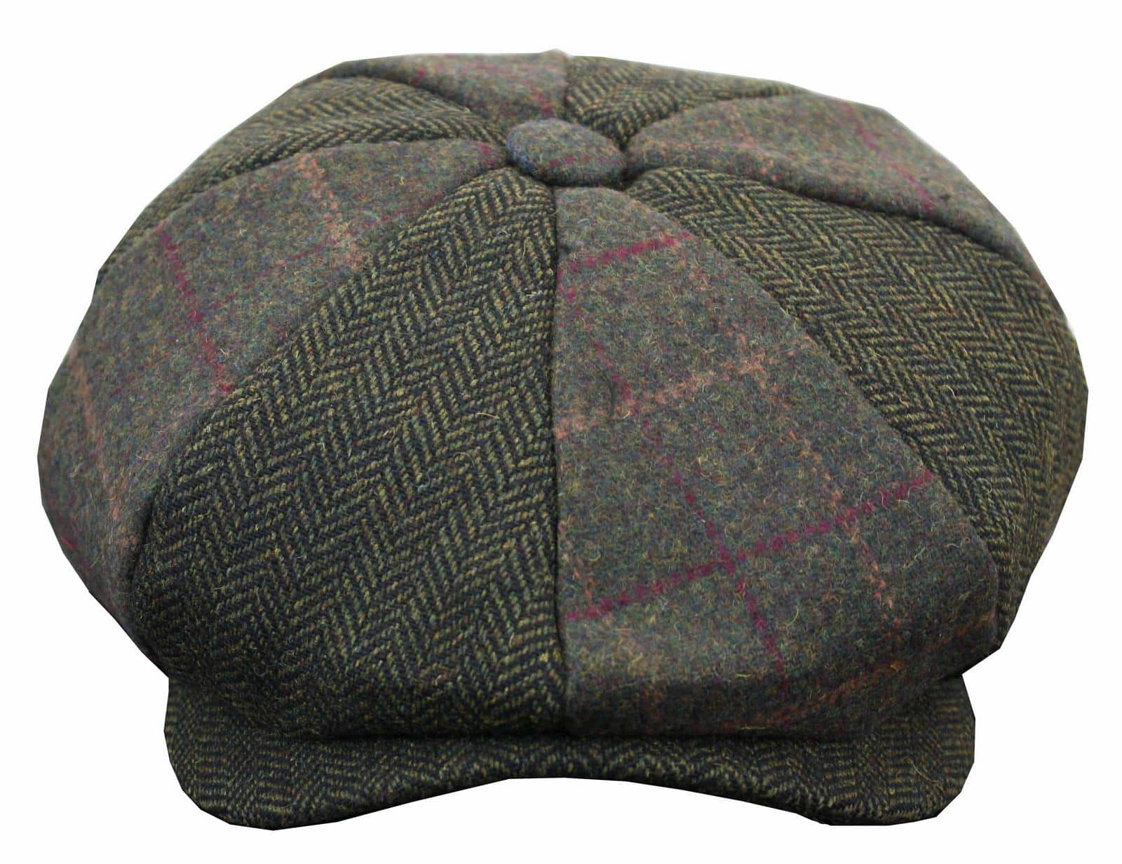 HT6325 - Mens Check Herringbone Tweed Mix Newsboy 8 Panel Hat