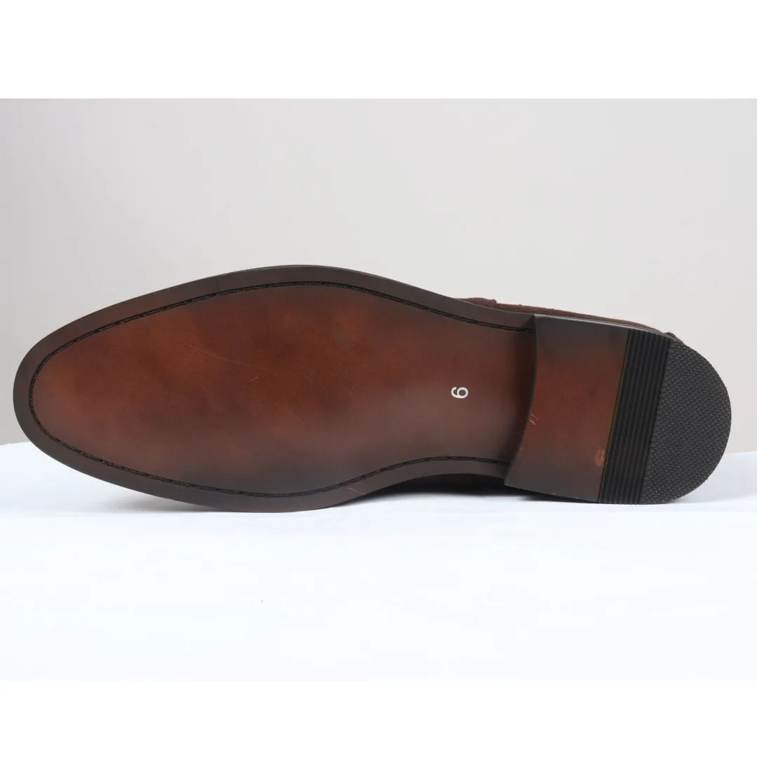 Men's Slip On Black Suede Leather Lined Chelsea Boots