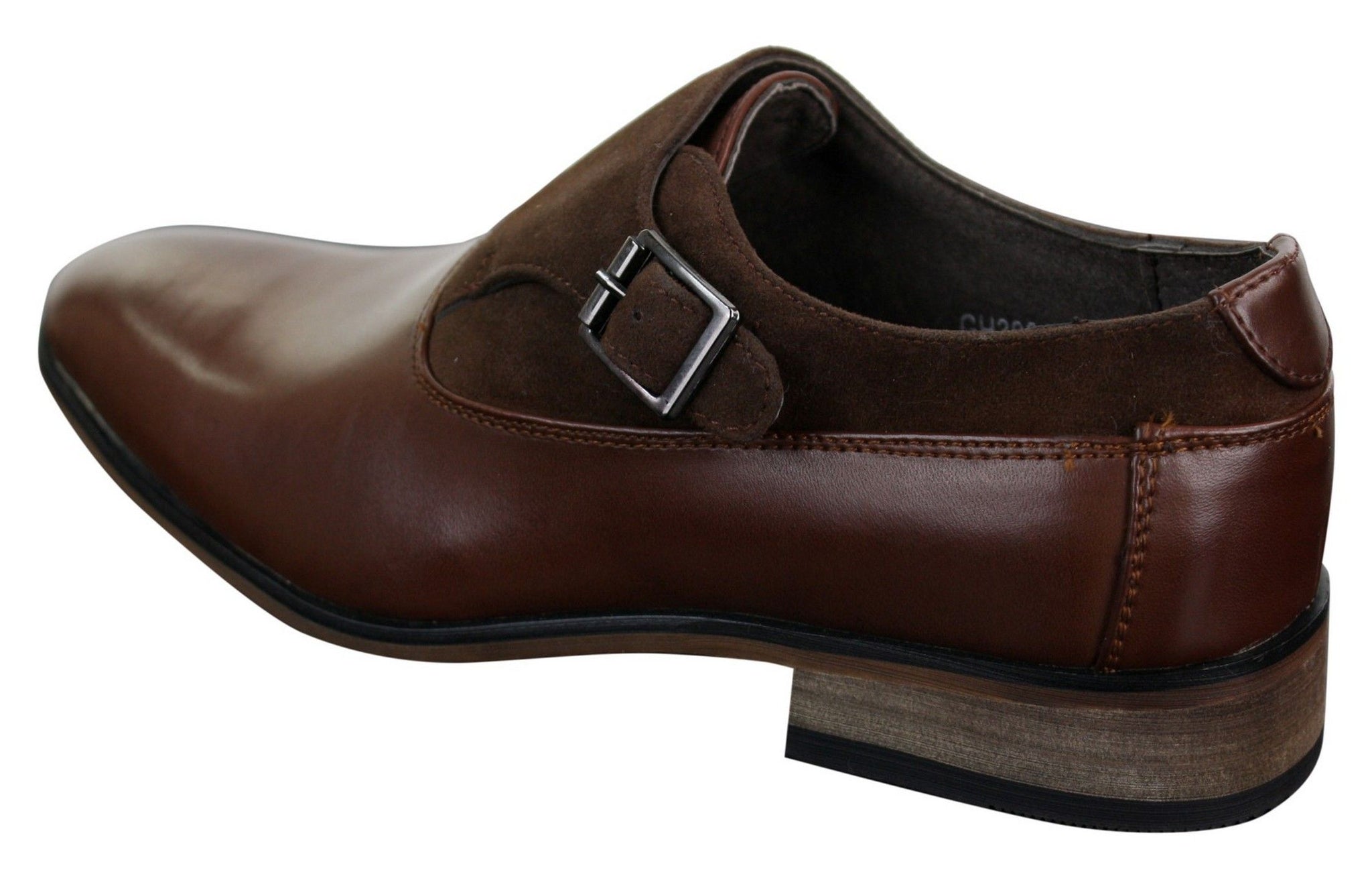 Mens Leather & Suede Slip On Buckle Italian Designer Shoes Smart Casual Formal