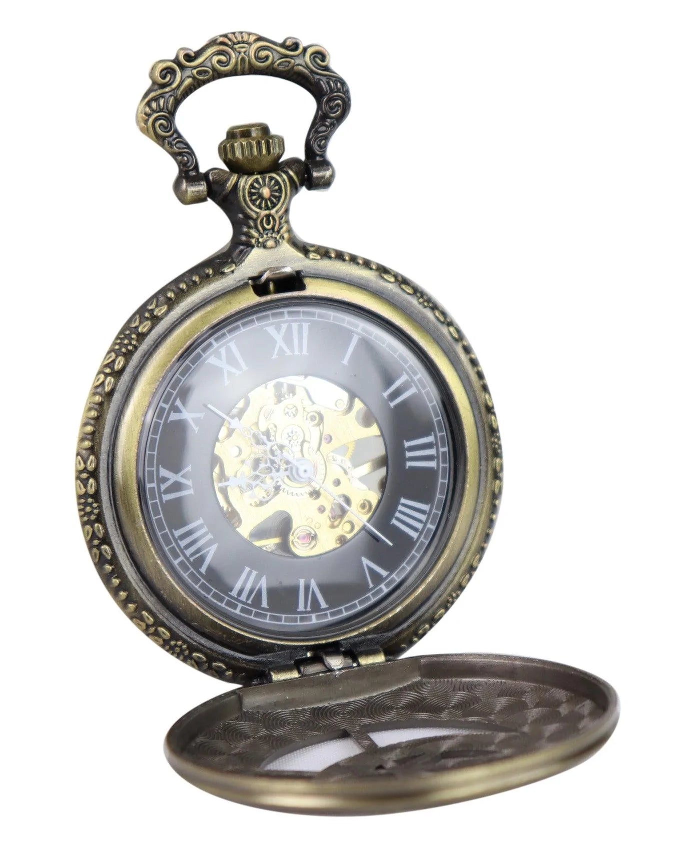 Automatic Mechanical Vintage Pocket Watch Gold Color