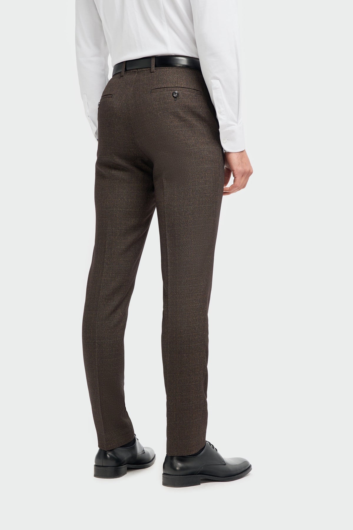 Caridi - Heren Tweed Bruine Broek