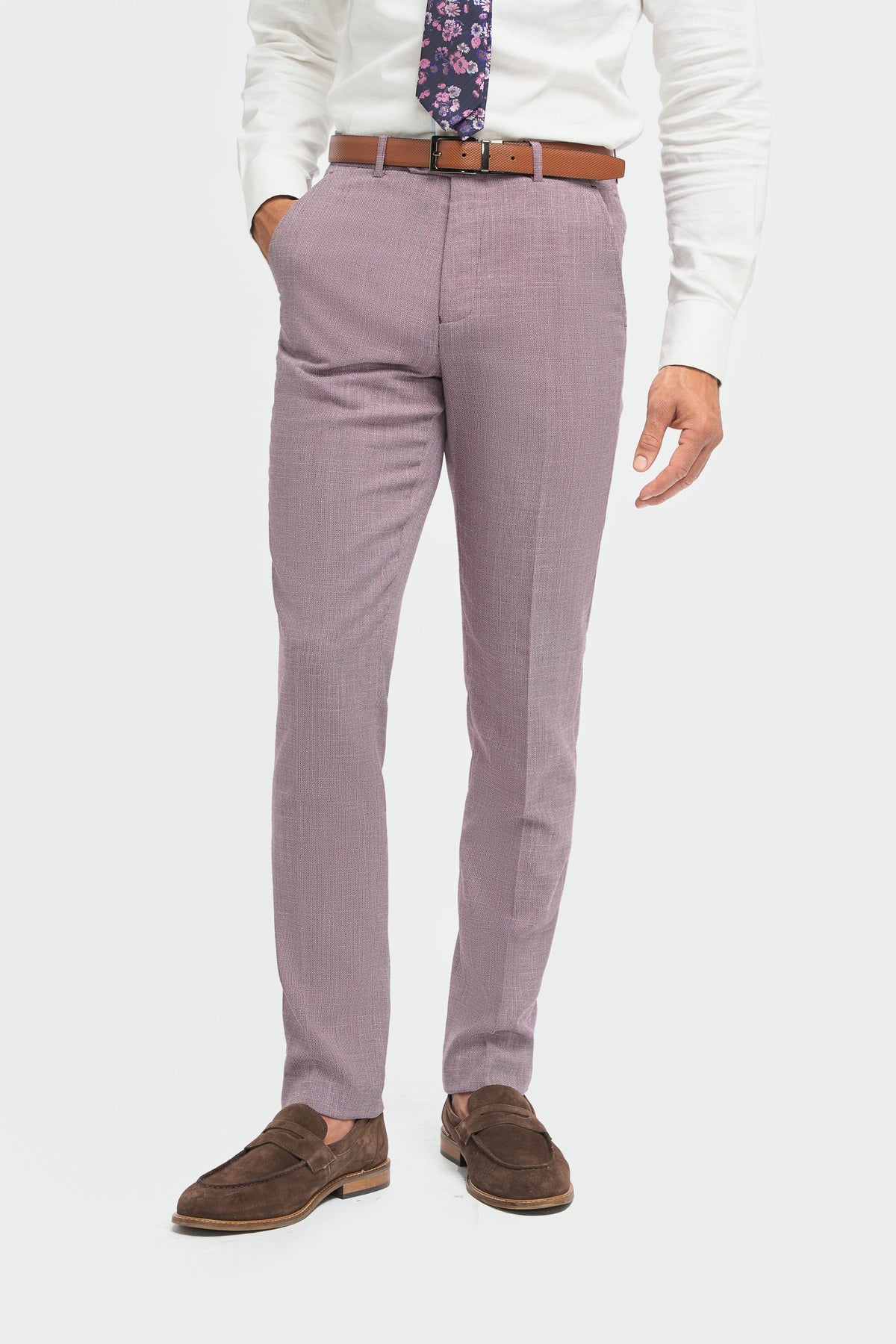 Miami - Roze Crosshatch zomerbroek voor heren