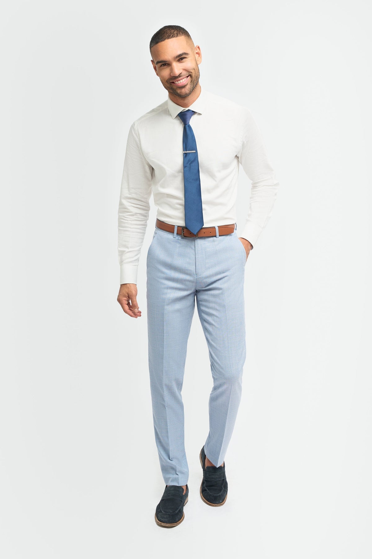 Miami - Heren Blauwe Crosshatch Broek