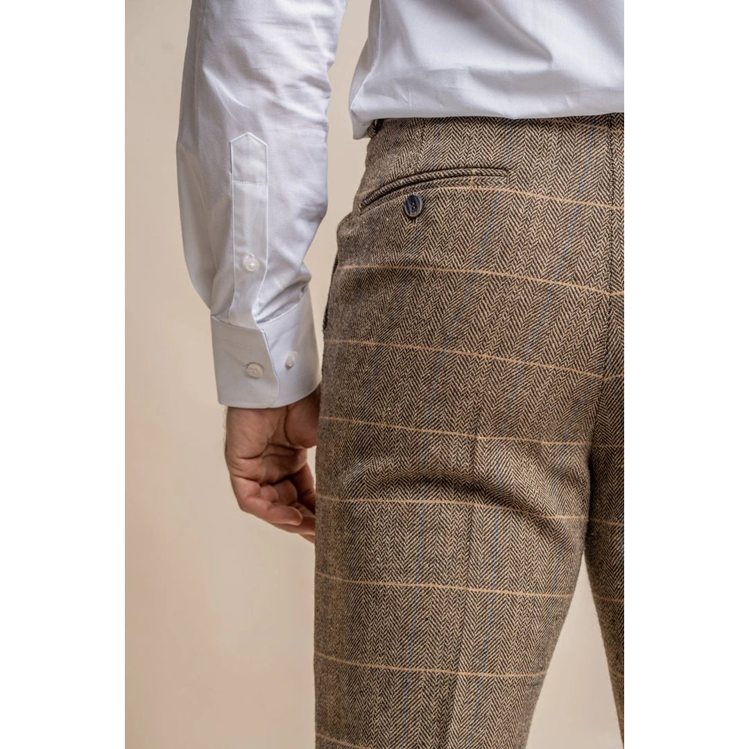 Albert - Heren Bruine Tweed Broek