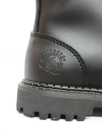 Unisex Real Leather Military Boots Black Ginders King Punk Rock Safety Steel Toe