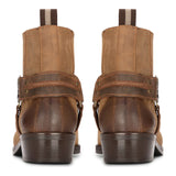 Mens Western Cowboy Tan Boot Vintage Square Toe Country Hunting Hiking Real Leather Riding Bikers