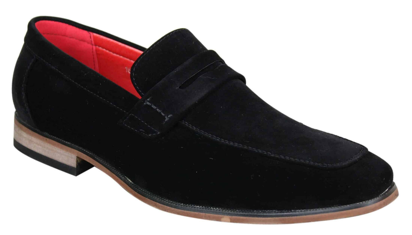 Fiorello 1807 - Mens Suede Faux Slip Onl Shoes Italian Design Classic Loafers