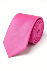 Roze, smalle stropdas voor heren, effen kleur.
