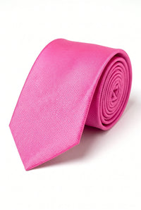 Roze, smalle stropdas voor heren, effen kleur.