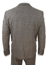 Oak-Brown Herringbone Tweed 3 Piece Suit