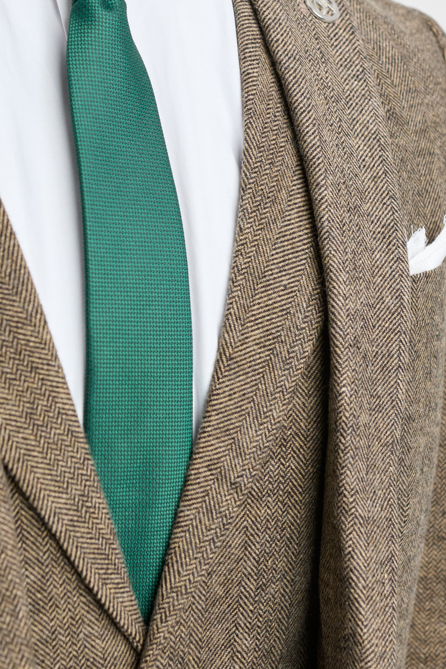 Eikenbruin visgraat tweed 3-delig pak