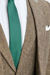 Eikenbruin visgraat tweed 3-delig pak