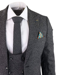Men's Charcoal-Grey 3 Piece Suit