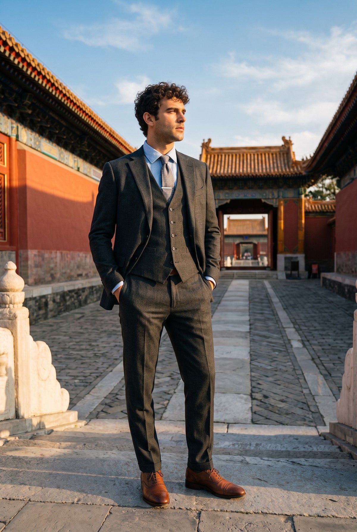 Look #179 styled with Bond - Heren Charcoal 3-delig op maat gemaakt pak