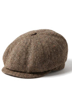 8-delige Baker Boy-pet Shelby-hoed van wollen tweed, klassiek bruin scheermes
