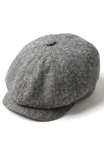 8-delige Baker Boy-pet Shelby-hoed van wollen tweed, klassiek grijs scheermes