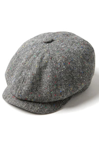 8-delige Baker Boy-pet Shelby-hoed van wollen tweed, klassiek grijs scheermes
