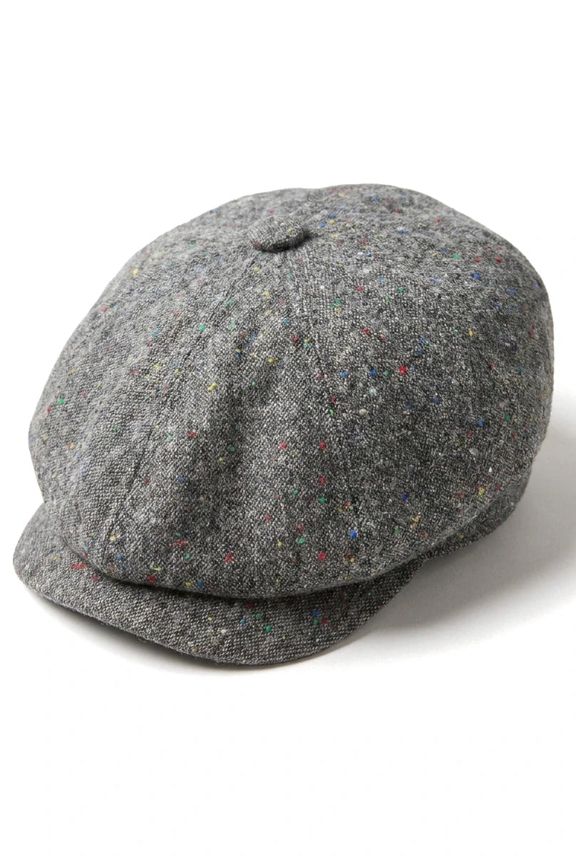 8-delige Baker Boy-pet Shelby-hoed van wollen tweed, klassiek grijs scheermes