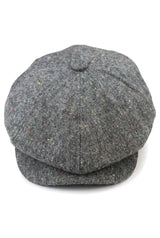 8-delige Baker Boy-pet Shelby-hoed van wollen tweed, klassiek grijs scheermes