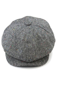8-delige Baker Boy-pet Shelby-hoed van wollen tweed, klassiek grijs scheermes