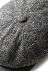 8-delige Baker Boy-pet Shelby-hoed van wollen tweed, klassiek grijs scheermes