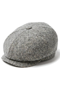 8-delige Baker Boy-pet Shelby-hoed van wollen tweed, klassiek lichtgrijs scheermes