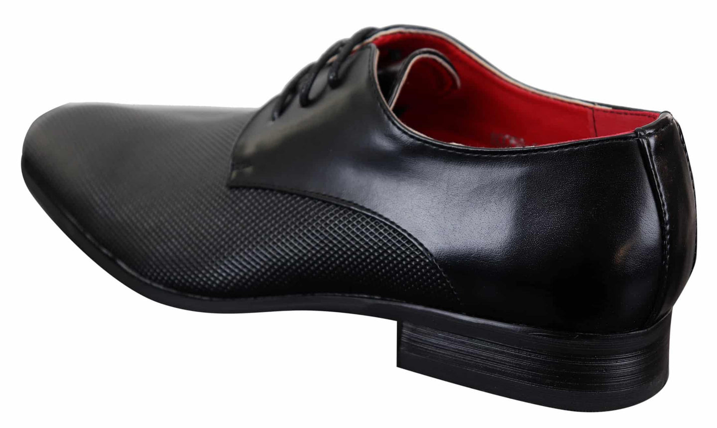 Men's Black Laced Faux Leather Shoes