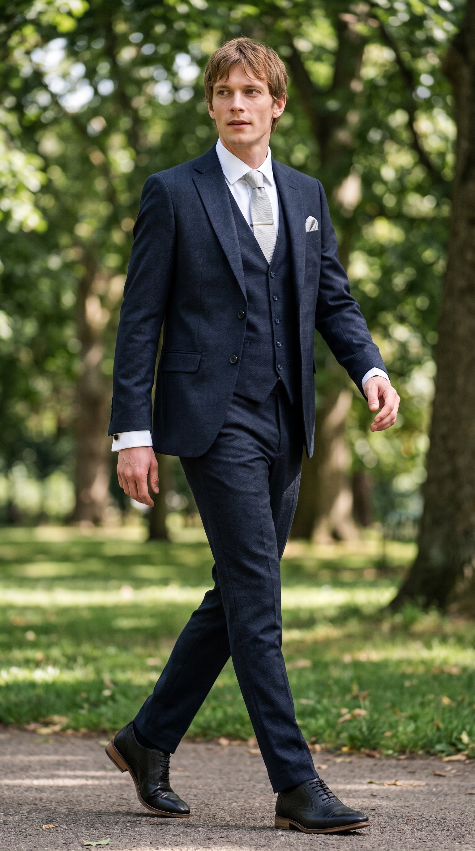 Look #823 styled with Bond - Heren donkerblauw 3-delig op maat gemaakt pak