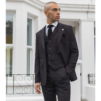 Heren Plum Herringbone Tweed 3-delig pak