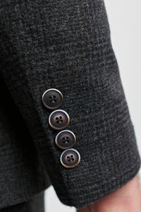 Heren zwart Glen Check 3-delig pak