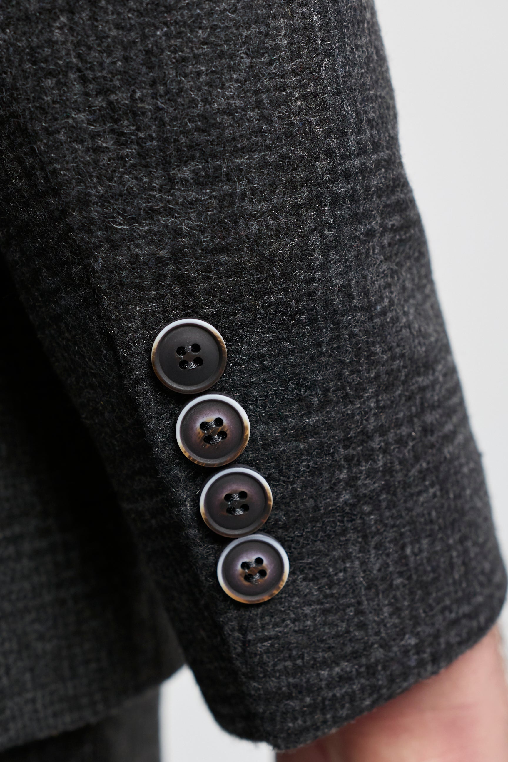 Heren zwart Glen Check 3-delig pak