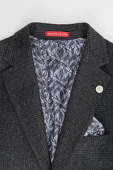 Heren zwart Glen Check 3-delig pak