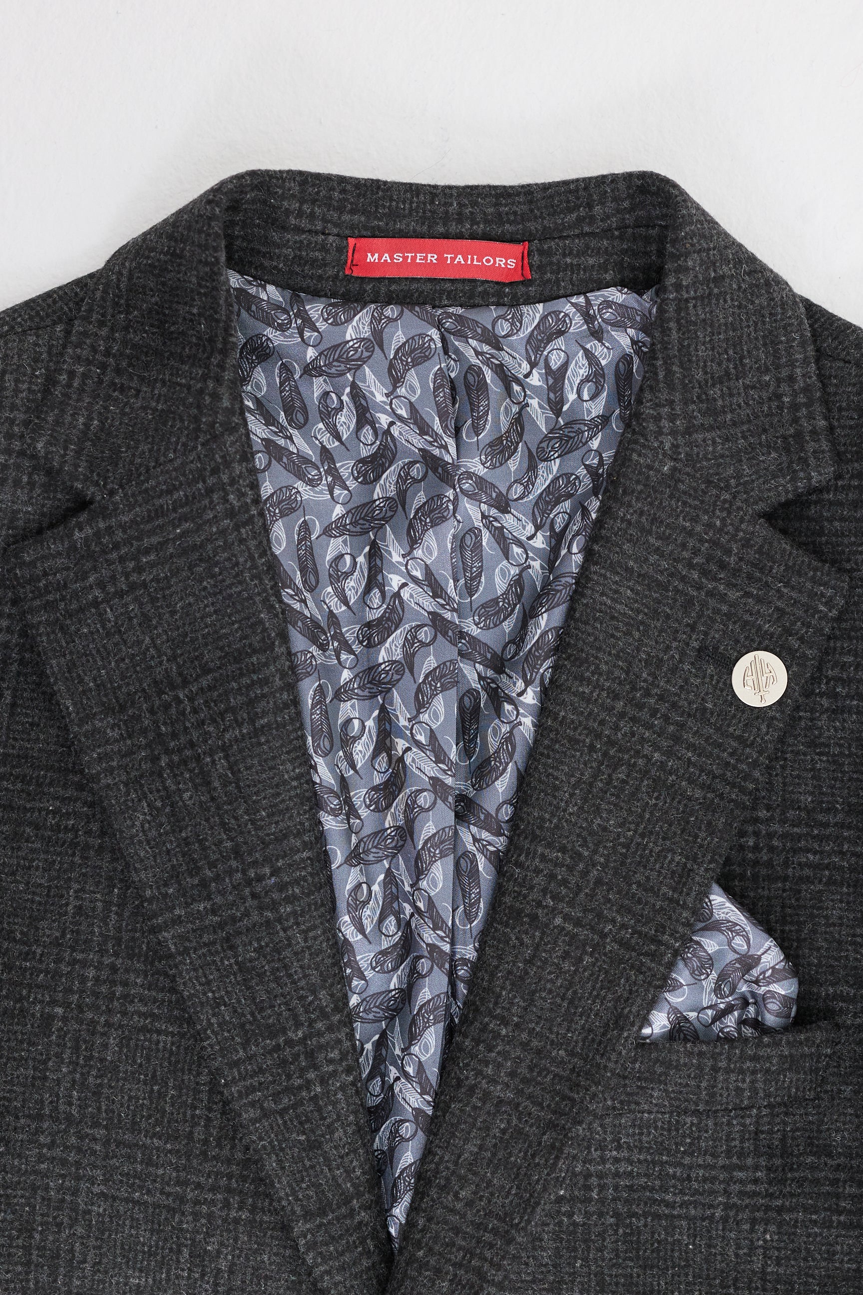 Heren zwart Glen Check 3-delig pak