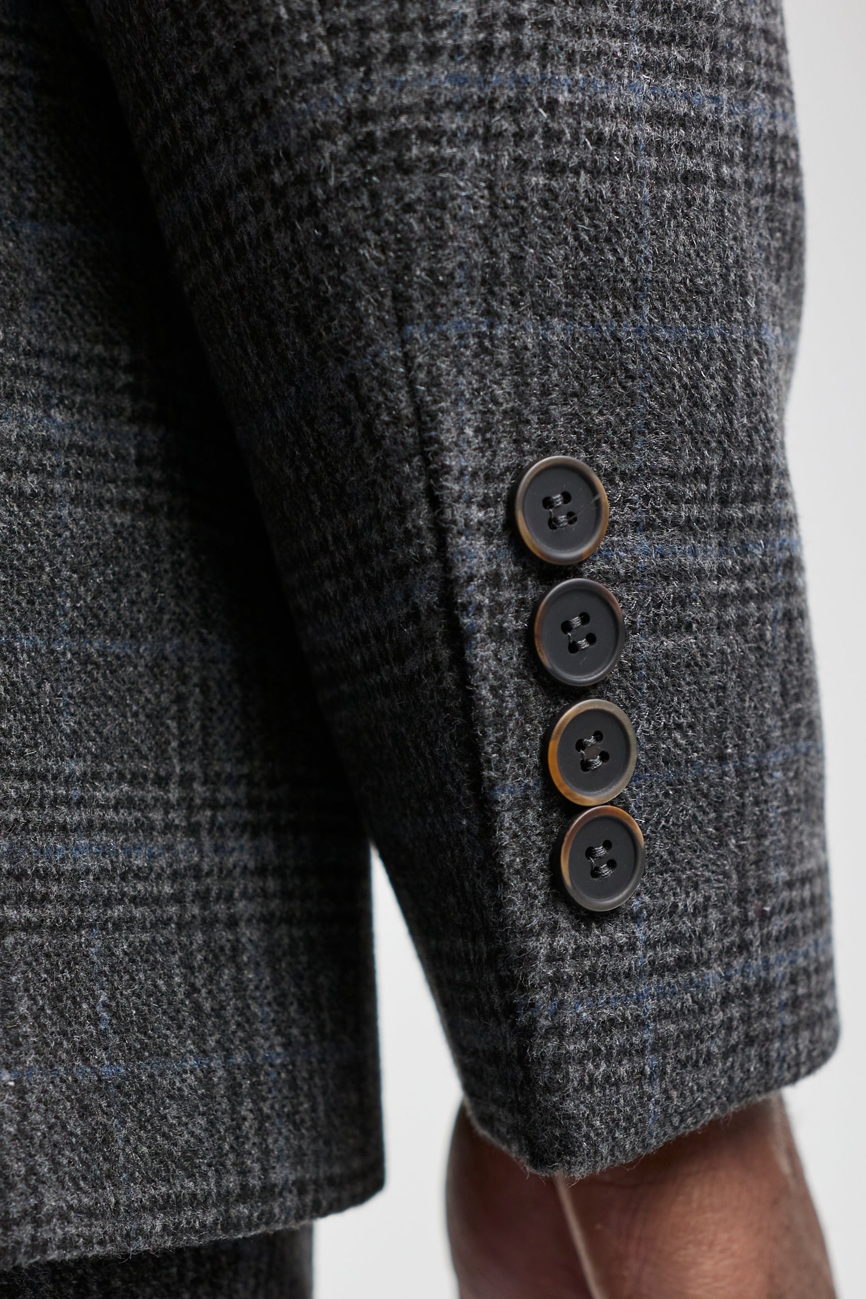 Heren grijs tartan ruit 3-delig pak