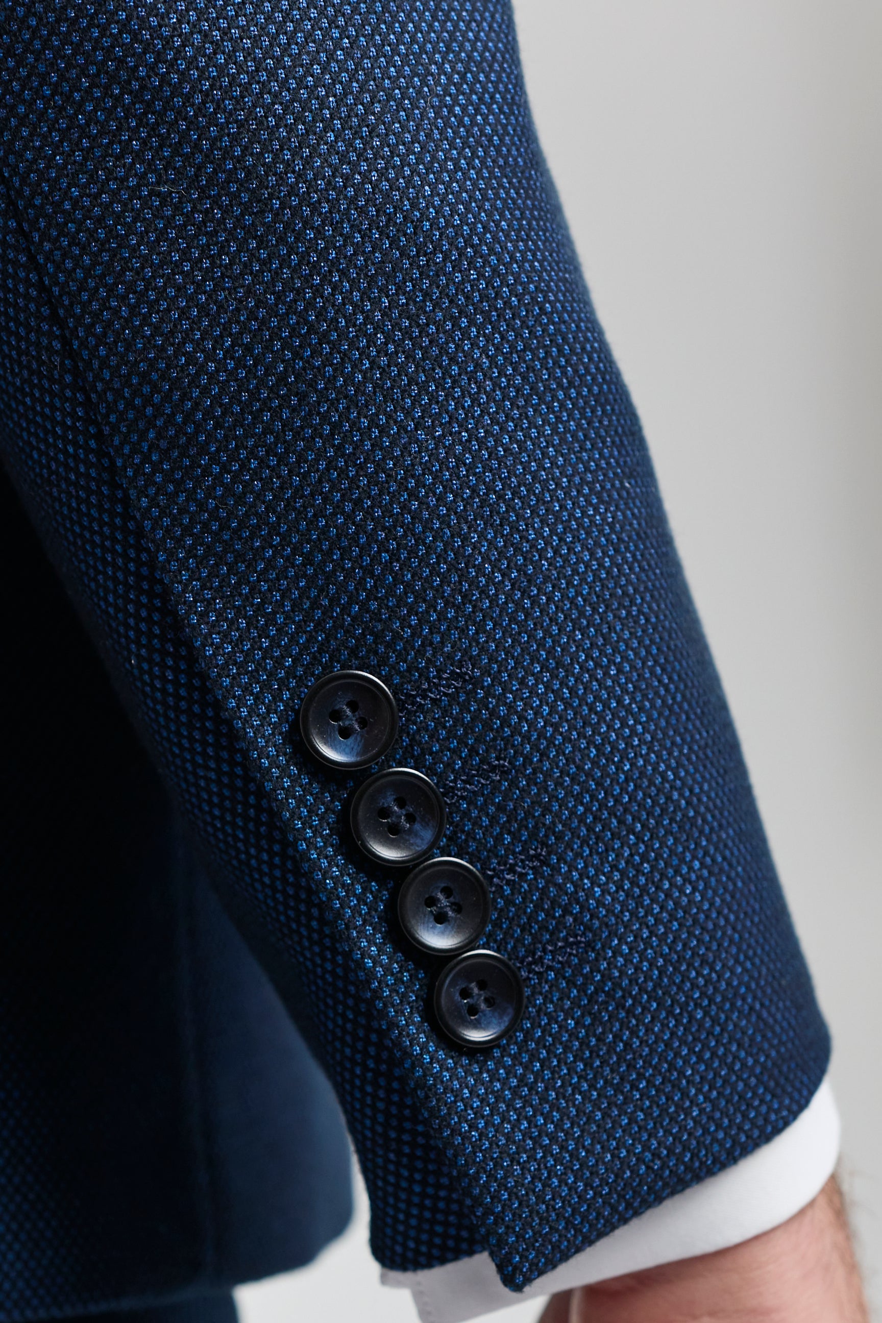 Marineblauw herenpak met 3 stukken, vogeloog, bruiloft, gala, formeel, elegant, klassiek