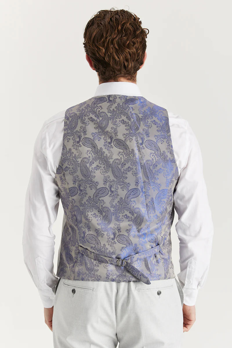 Belmont - Heren Zilverkleurig Tailored Fit Vest