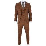IM11 - Men's 3 Piece Brown Check Suit