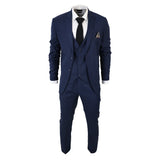IM1 Men's Classic Charcoal Navy Tailored Fit 3-Piece Suit