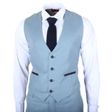 IM32 - Heren effen turquoiseblauw 3-delig pak