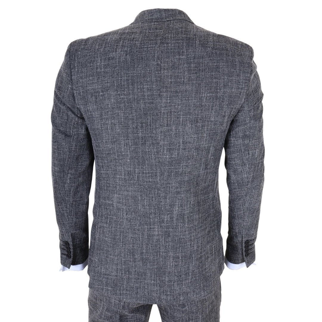 IM33 - Zwart driedelig herenpak met getailleerde pasvorm