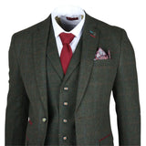 Joshua Men's 3-Piece Green Tweed Slim Fit Suit