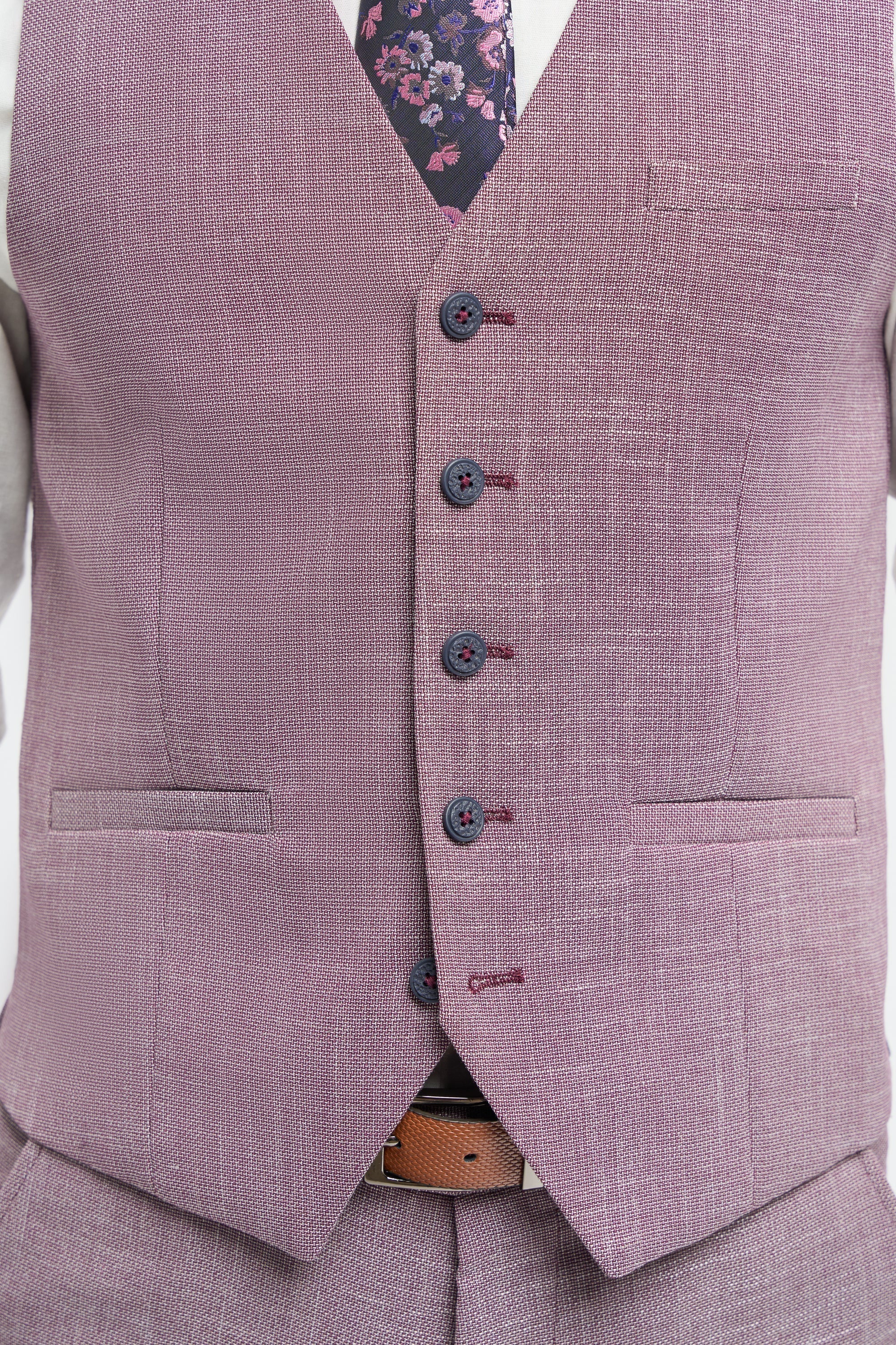 Miami - Heren roze slim fit zomervest