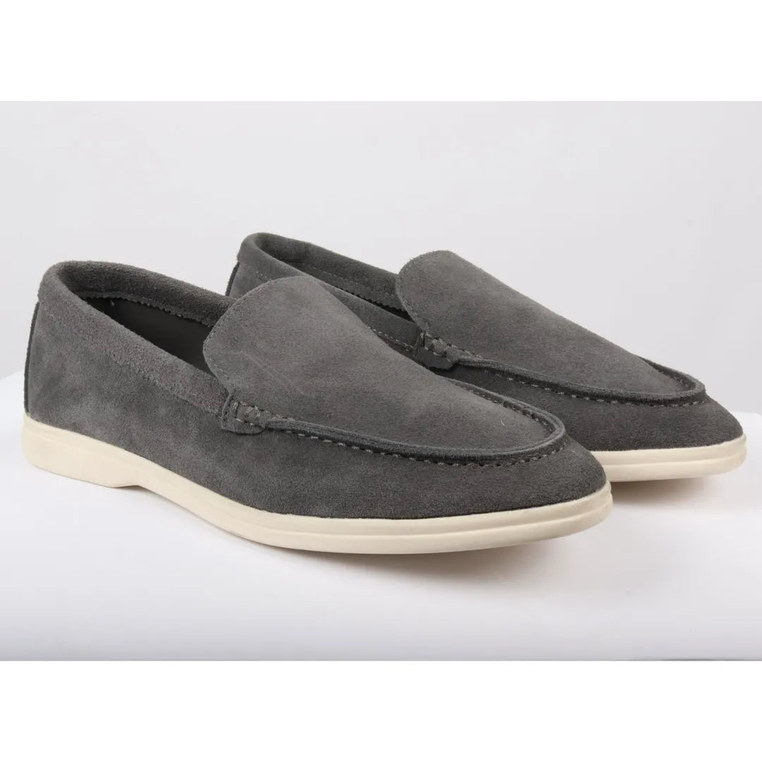 Men's Suede Grey Slip On Comfort Fit Loafers